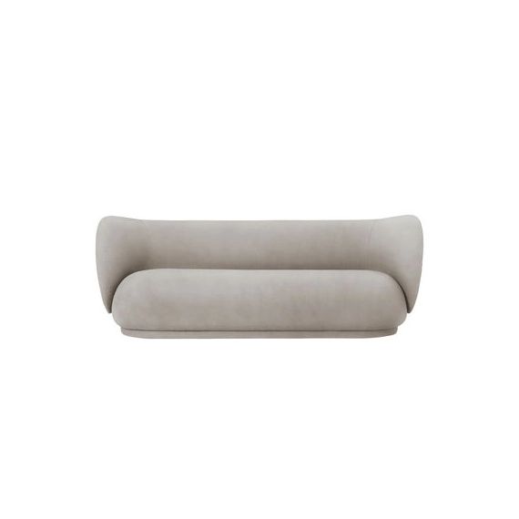 Canapé 3 places ou + Rico en Tissu, Bois – Couleur Beige – 210 x 126.33 x 79 cm – Designer Trine Andersen