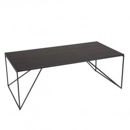 Table basse rectangulaire noire 120x60cm piètement métal