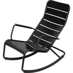 Rocking chair Luxembourg en Métal, Aluminium laqué – Couleur Noir – 69.5 x 126 x 99 cm – Designer Frédéric Sofia