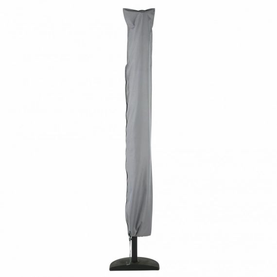 Housse de protection pour parasol en toile gris clair