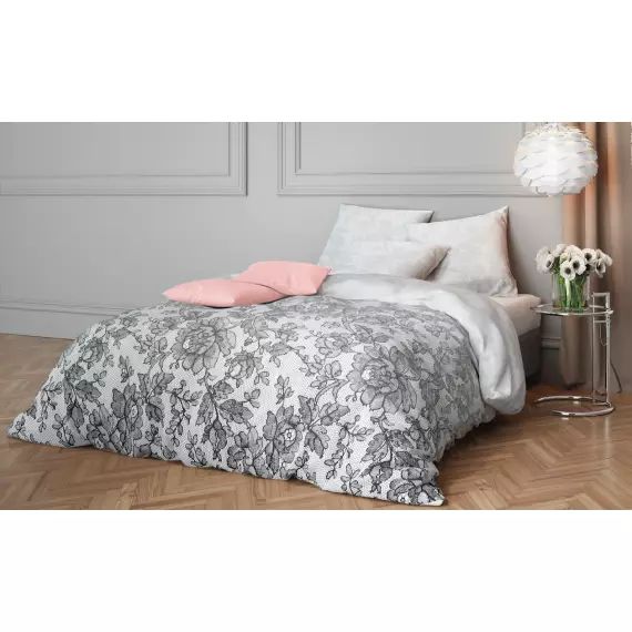 Parure housse de couette coton blanc 240×260 cm