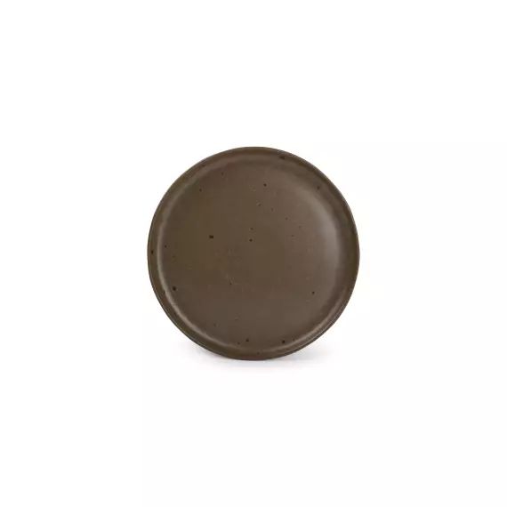 Assiette plate 22cm brun – Lot de 4
