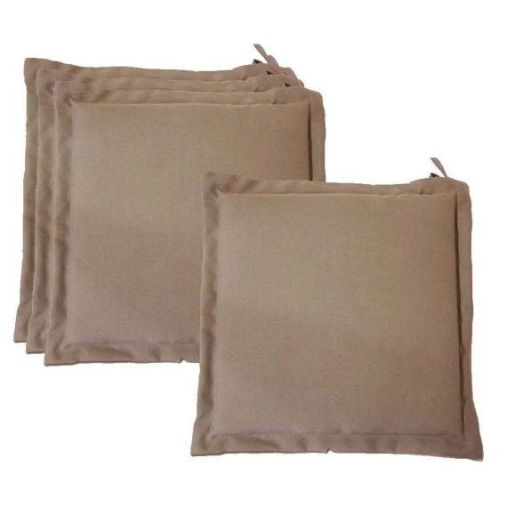 Coussin extérieur galette 40cm (lot de 4) taupe