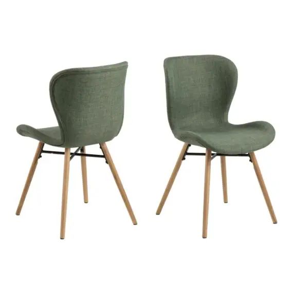 Chaises tissu et bois chêne (lot de 2)