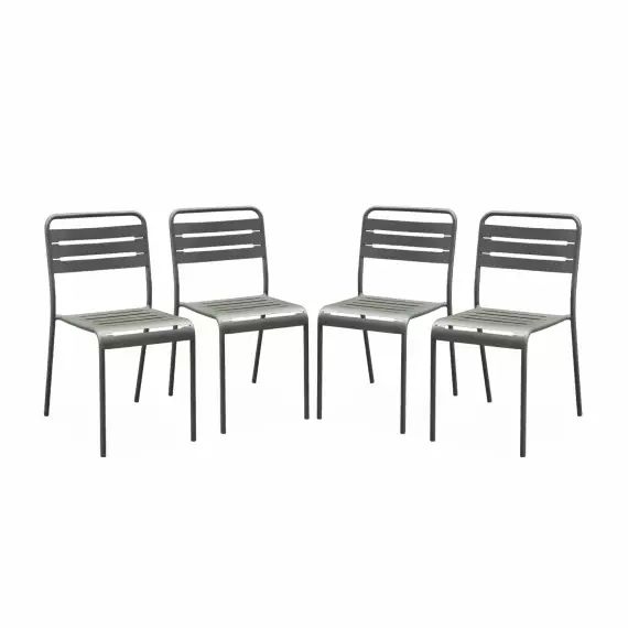 Lot de 4 chaises de jardin, savane