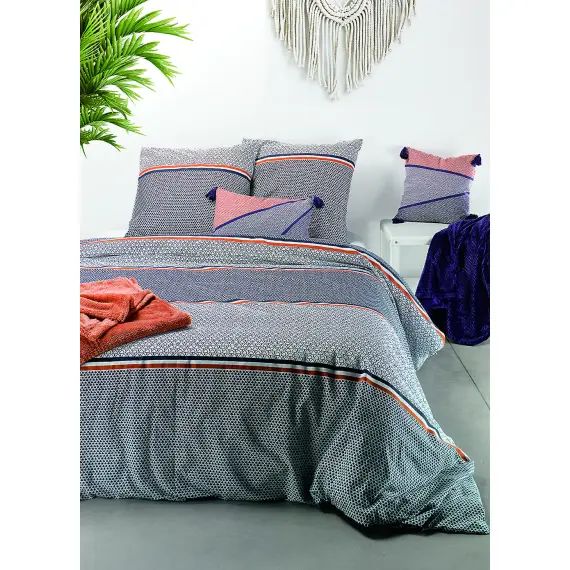 Parure housse de couette coton blanc 220×240 cm