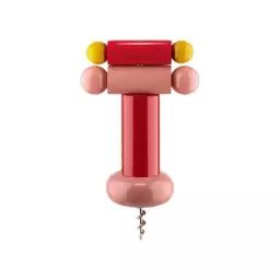 Tire-bouchon  100 Values Collection en Bois, Hêtre massif tourné certifié FSC – Couleur Rose – 12.16 x 12.16 x 18 cm – Designer Ettore Sottsass