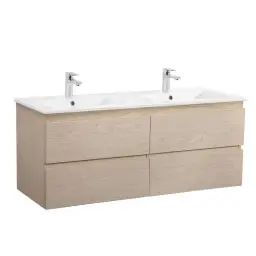 Meuble de salle de bain avec vasque effet bois clair