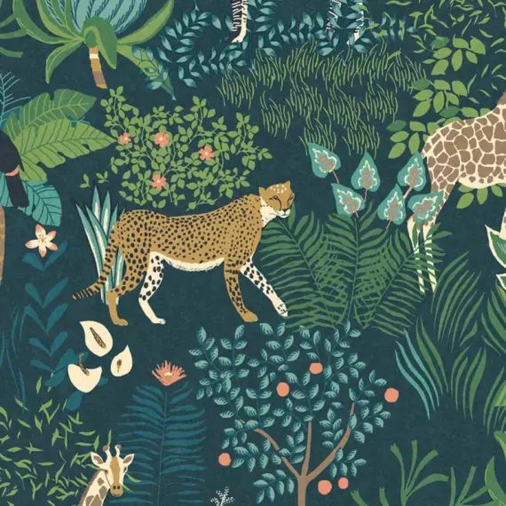 Papier peint panoramique intissé PANORAMA faune  vert