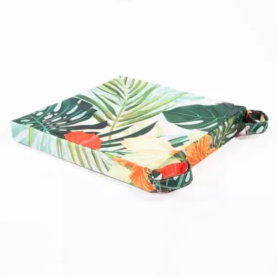 Galette de chaise Sumatra, vert l.38 x H.5 cm