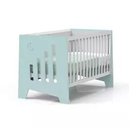 Lit bébé – bureau (2en1) 70×140 cm en vert-menthe