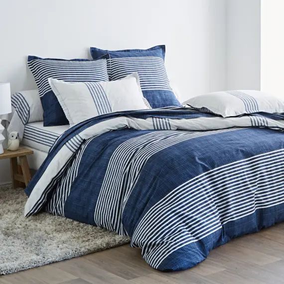 Housse de couette 240×260 bleue en coton