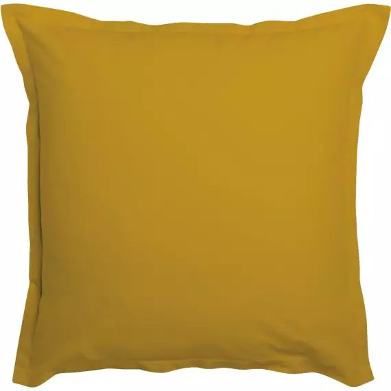 Taie d’oreiller coton jaune 63×63 cm