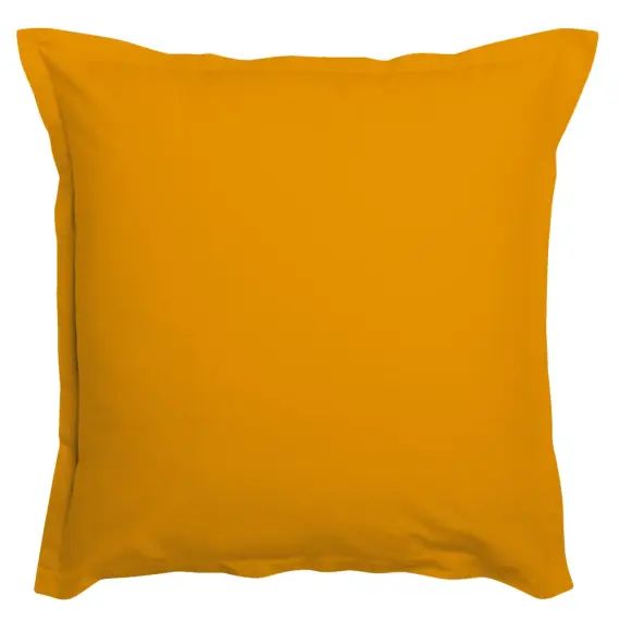 Taie d&rsquo;oreiller coton jaune 63×63 cm