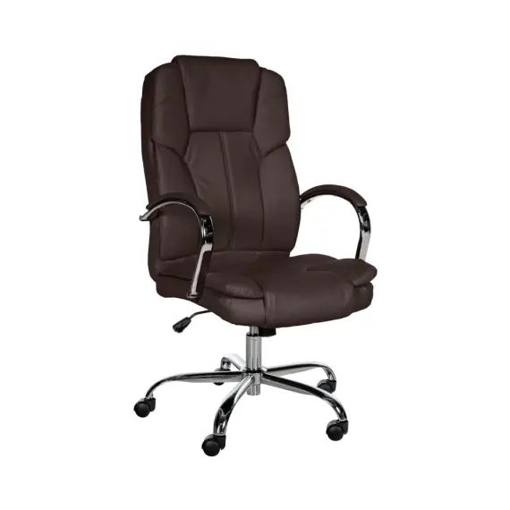 Chaise de bureau réglable pivotant en similicuir Marron