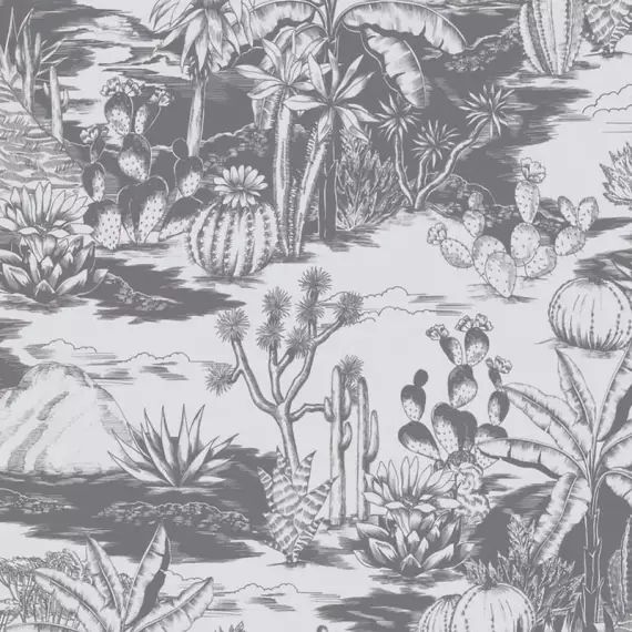 Papier peint panoramique PANORAMA oasis vinyl gris intissé l.424 x H.280 cm