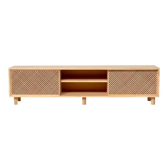 Meuble TV avec 2 portes en bois massif – 180 cm
