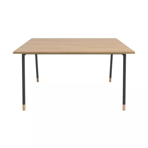 K2 Table réu carrée 140x140cm BUT PRO imitation hêtre et noir