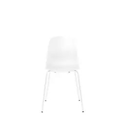 Hel – Lot de 4 chaises en plastique et métal – Couleur – Blanc