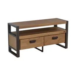 Meuble tv industriel bois et métal 2 tiroirs