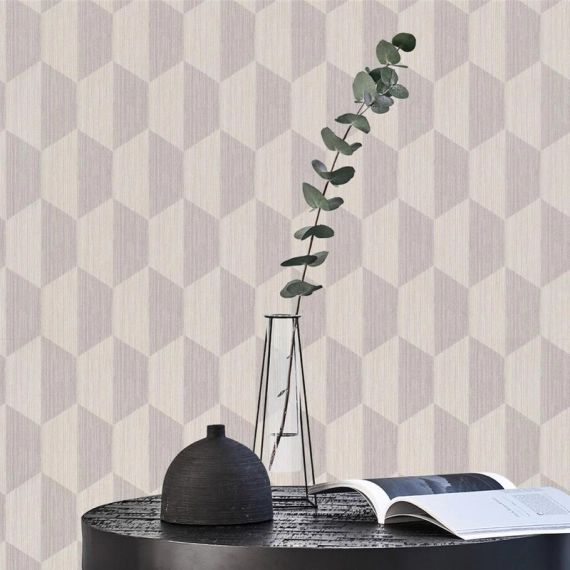 Papier peint vinyle CUBE blanc