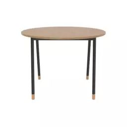 K2 Table ronde D.100cm BUT PRO imitation Chêne et noir