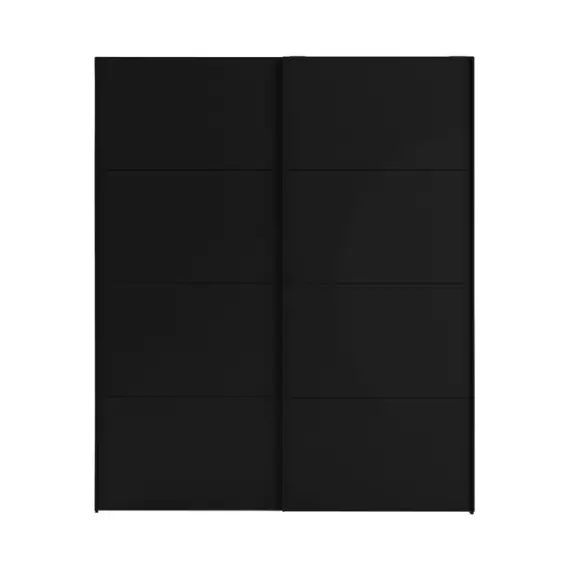 Armoire 2 portes coulissantes ELEGANCE XL L.180 cm noir mat
