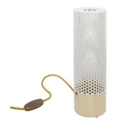 Lampe de table Vadim en Métal, Laiton – Couleur Blanc – 160 x 21.69 x 33 cm – Designer Sarah Lavoine