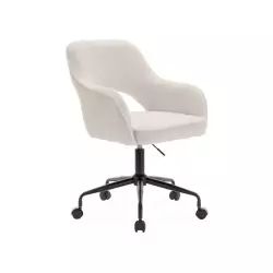 Chaise de bureau à roulettes bouclettes blanche