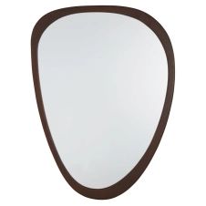 Miroir ovoïde en bois d’acacia marron 81×110
