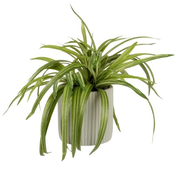 Plante artificielle Chlorophytum et pot en céramique