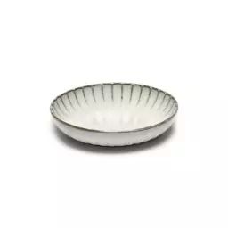Assiette creuse Inku en Céramique, Grès émaillé – Couleur Blanc – 18.17 x 18.17 x 4 cm – Designer Sergio Herman