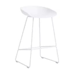 Tabouret de bar About a stool en Plastique, Polypropylène recyclé – Couleur Blanc – 47 x 45 x 76 cm – Designer Hee Welling