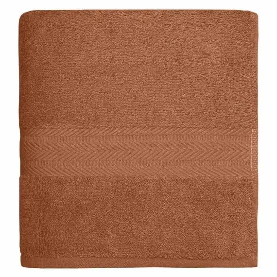 Drap de bain 550gr/m²  brique 70×140 cm