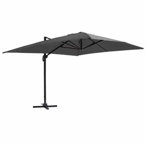 Parasol déporté  en aluminium gris