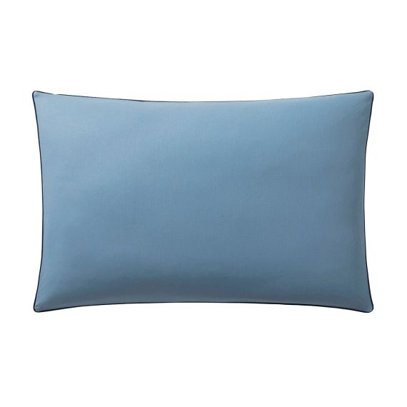 Taie d’oreiller bicolore en coton bleu 50×70