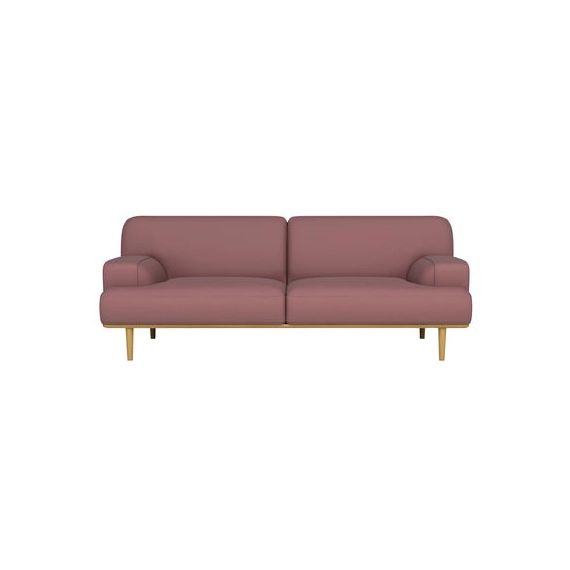 Canapé 2 places Madison en Tissu, Chêne massif huilé – Couleur Rose – 204 x 145.18 x 79 cm – Designer Glismand & Rüdiger