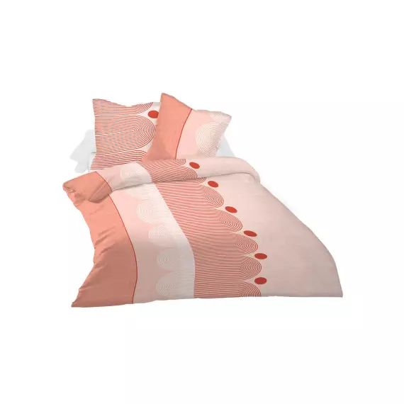 Parure housse de couette 240×260 cm + 2 taies d’oreillers PLUMP ROSE