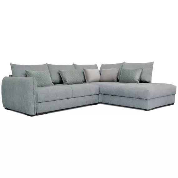 Canapé d&rsquo;angle convertible 4 places GENUA coloris bleu