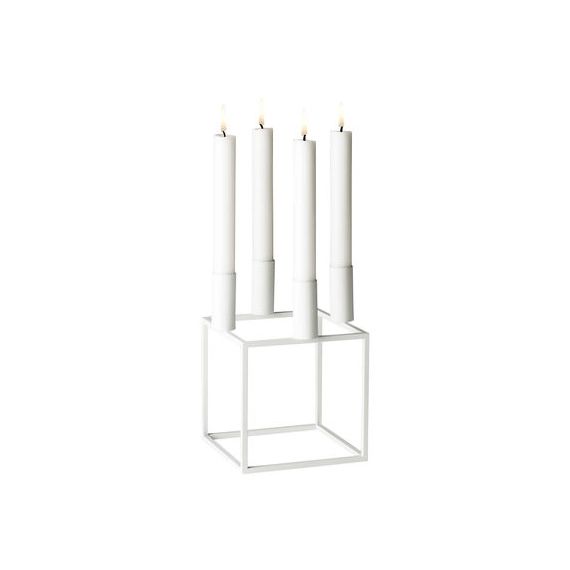 Chandelier Kubus en Métal, Acier laqué – Couleur Blanc – 24.99 x 24.99 x 14 cm – Designer Mogens Lassen