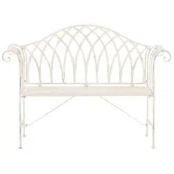Banc de jardin en acier blanc 130 cm