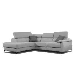 Canapé d’angle gauche 5 places gris clair