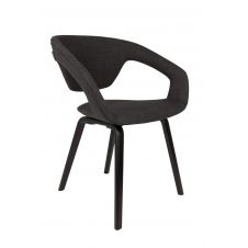 Chaise design tissu Anthracite/noir