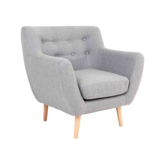Fauteuil moderne en tissu style scandinave gris clair