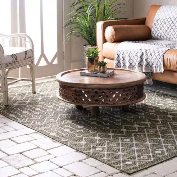 Tapis moa extérieur/intérieur polypropylène vert 120 x160 cm