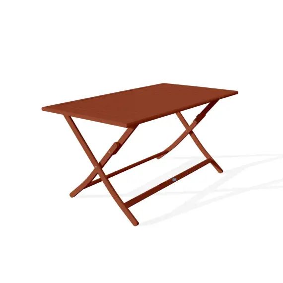 Table de jardin pliante en aluminium terracotta