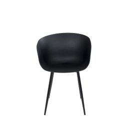Roda – Lot de 2 chaises indoor/outdoor en plastique – Couleur – Noir
