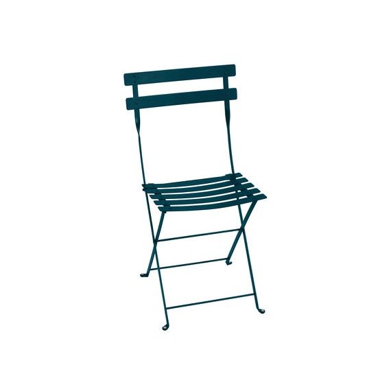 Chaise pliante Bistro en Métal, Acier laqué – Couleur Bleu – 65.11 x 38 x 82 cm – Designer Studio