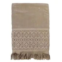 Serviette de bain éponge velours Romance taupe 90×170