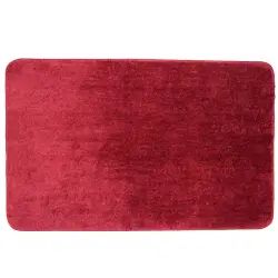 Tapis de bain en polyester uni bordeau 50x80cm